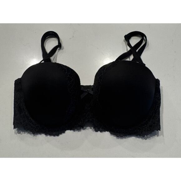 Victoria’s Secret Dream Angels Multi Way Bra 32D Black Lace Underwire Strapless - Picture 1 of 7